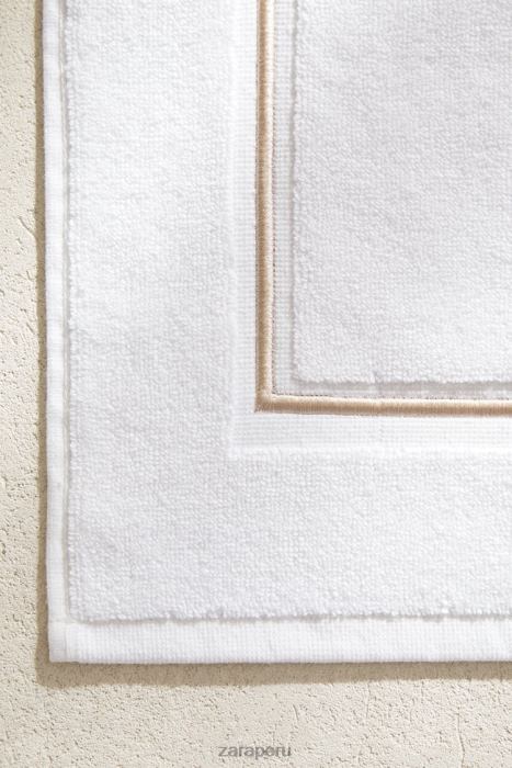 Zara unisexo alfombra de baño con borde festoneado BDP8J1729 accesorios beige