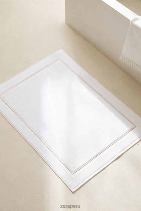 Zara unisexo alfombra de baño con borde festoneado BDP8J1729 accesorios beige