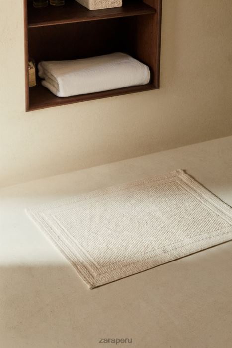 Zara unisexo alfombra de baño de algodón BDP8J1701 accesorios Marfil