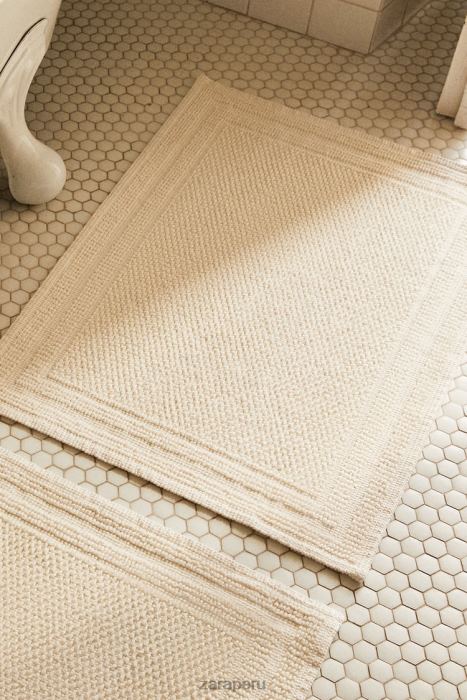 Zara unisexo alfombra de baño de algodón BDP8J1701 accesorios Marfil