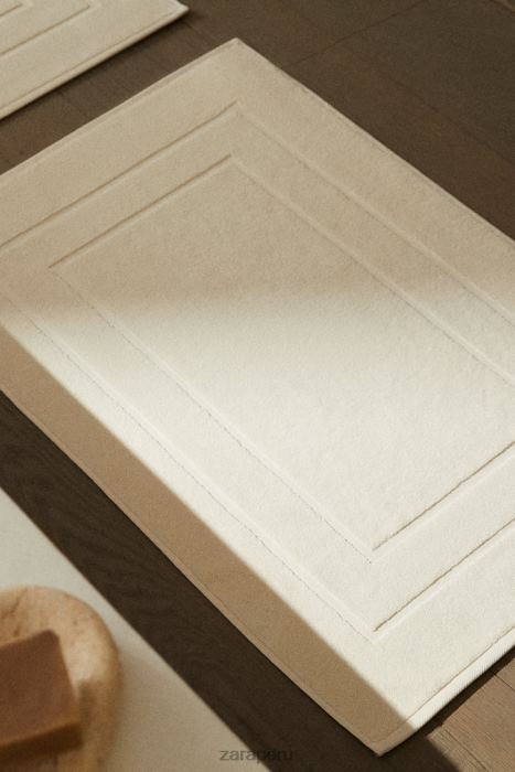 Zara unisexo alfombra de baño de algodón premium BDP8J1709 accesorios Marfil