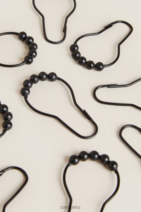 Zara unisexo anillos de cortina de metal BDP8J1731 accesorios negro
