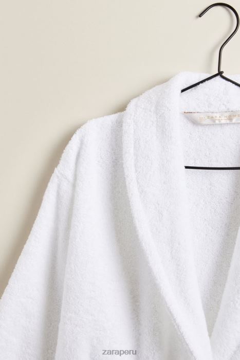 Zara unisexo bata de baño de algodón premium BDP8J1736 accesorios blanco