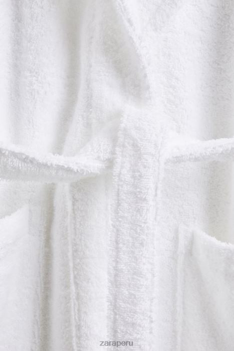 Zara unisexo bata de baño de algodón premium BDP8J1736 accesorios blanco