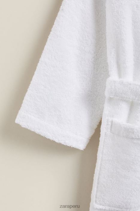 Zara unisexo bata de baño de algodón premium BDP8J1736 accesorios blanco
