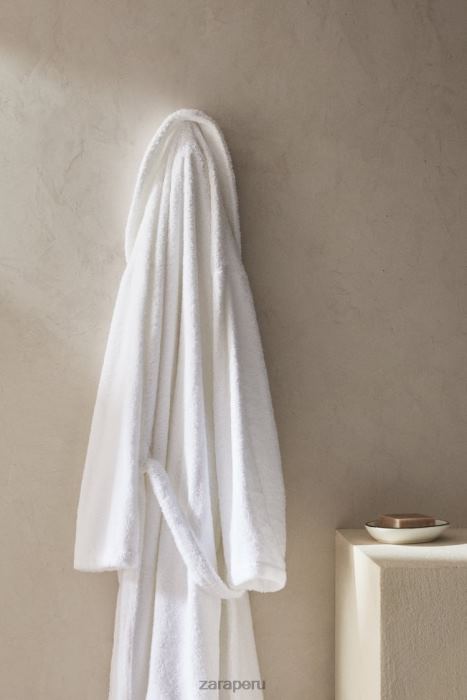 Zara unisexo bata de baño de algodón premium BDP8J1736 accesorios blanco