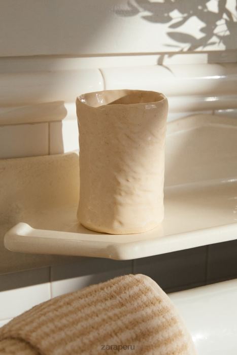 Zara unisexo bu o vaso de cerámica BDP8J1714 accesorios crema