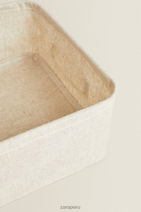 Zara unisexo caja organizadora de algodon y lino BDP8J1712 accesorios beige claro