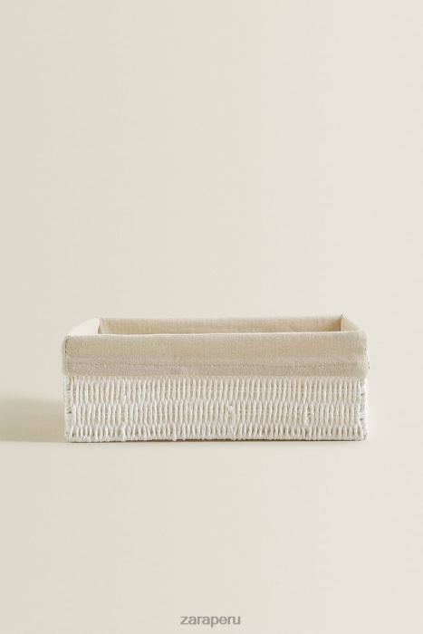 Zara unisexo cesta interior de tela rectangular BDP8J1734 accesorios blanco
