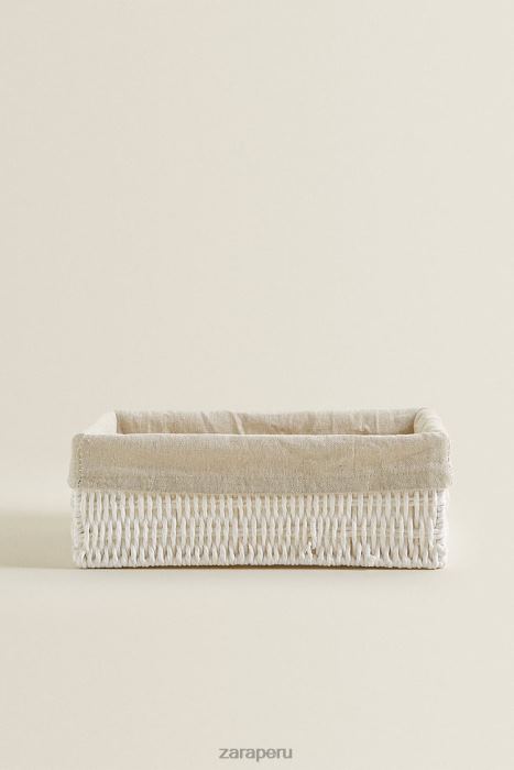 Zara unisexo cesta interior de tela rectangular BDP8J1734 accesorios blanco