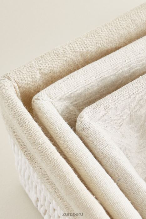 Zara unisexo cesta interior de tela rectangular BDP8J1734 accesorios blanco