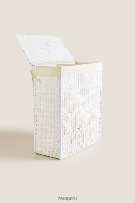 Zara unisexo cesto para la ropa sucia con dos compartimentos BDP8J1745 accesorios blanco