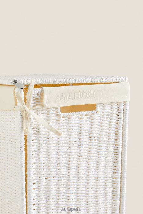 Zara unisexo cesto para la ropa sucia con dos compartimentos BDP8J1745 accesorios blanco