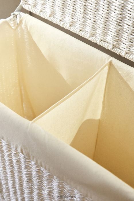 Zara unisexo cesto para la ropa sucia con dos compartimentos BDP8J1745 accesorios blanco