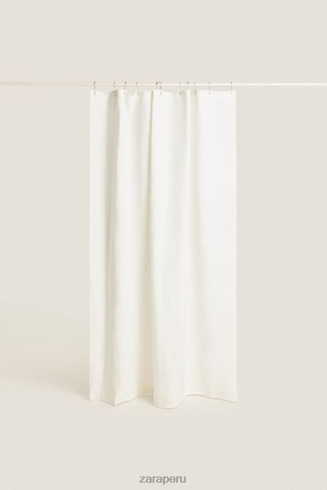 Zara unisexo cortina de ducha de lino BDP8J1702 accesorios ostra blanca