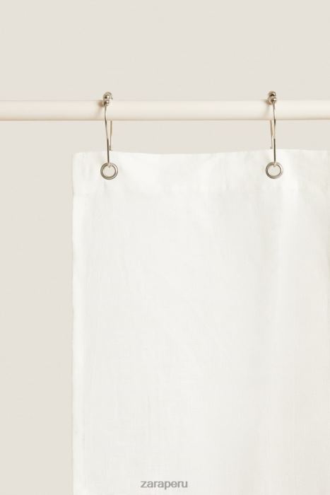 Zara unisexo cortina de ducha de lino BDP8J1702 accesorios ostra blanca