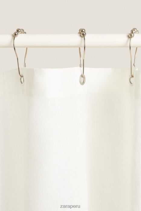 Zara unisexo cortina de ducha de lino BDP8J1702 accesorios ostra blanca