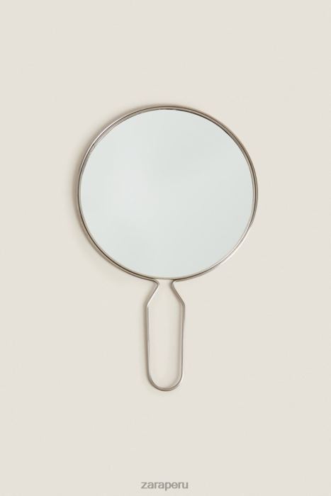 Zara unisexo espejo de mano con marco de acero BDP8J1750 accesorios plata mate