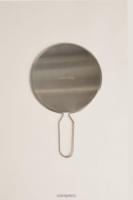 Zara unisexo espejo de mano con marco de acero BDP8J1750 accesorios plata mate