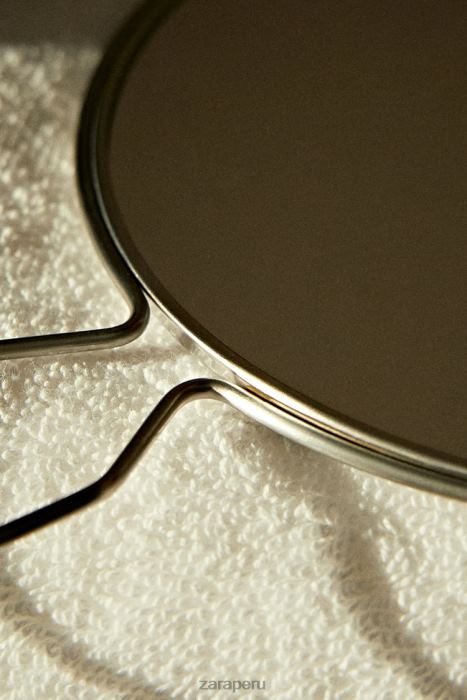 Zara unisexo espejo de mano con marco de acero BDP8J1750 accesorios plata mate