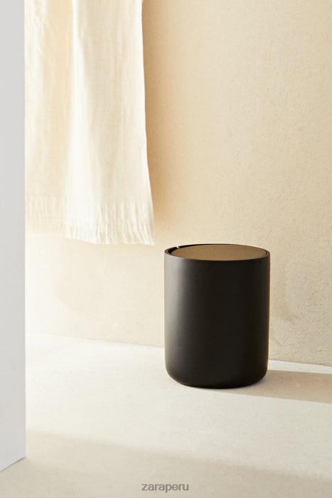 Zara unisexo papelera de resina con tapa BDP8J1723 accesorios negro
