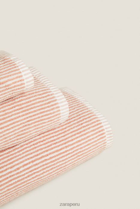 Zara unisexo toalla a rayas con hilo teñido BDP8J1699 accesorios Rosa palido