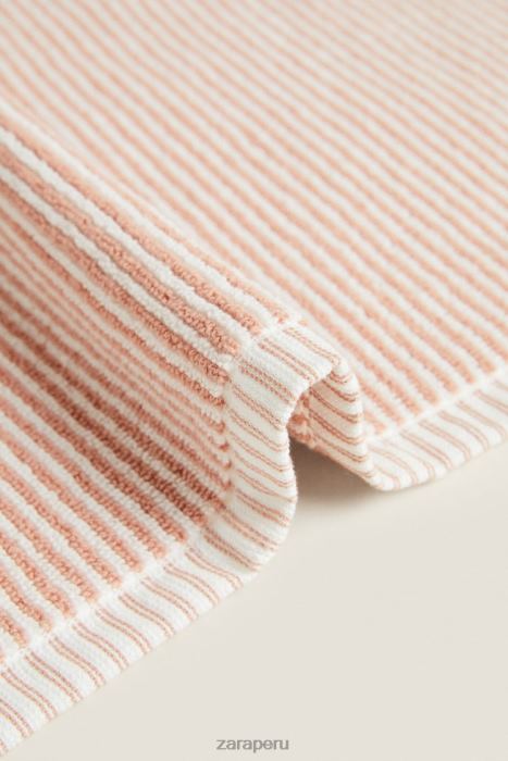 Zara unisexo toalla a rayas con hilo teñido BDP8J1699 accesorios Rosa palido