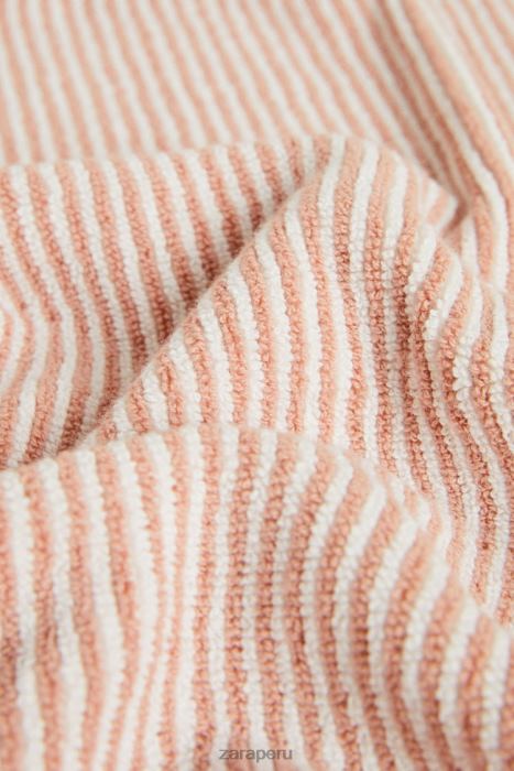 Zara unisexo toalla a rayas con hilo teñido BDP8J1699 accesorios Rosa palido