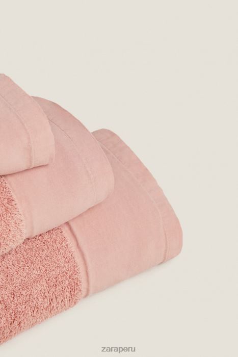 Zara unisexo toalla con aplique de lino BDP8J1713 accesorios Rosa palido