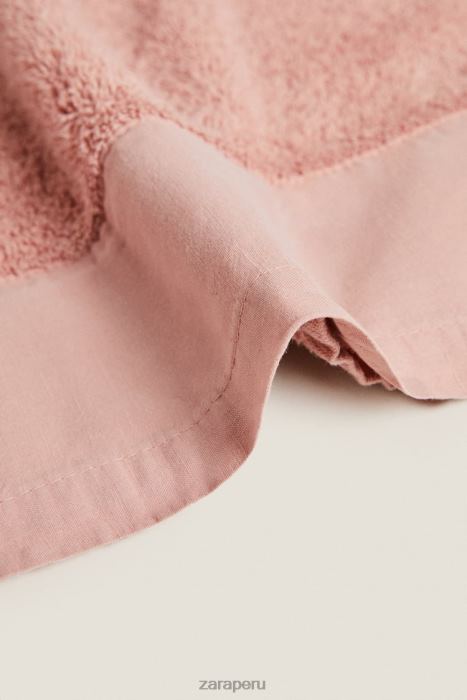 Zara unisexo toalla con aplique de lino BDP8J1713 accesorios Rosa palido