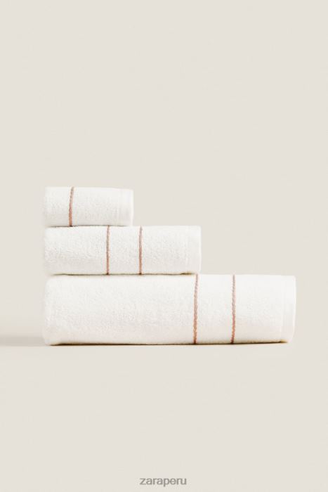 Zara unisexo toalla con ribetes en contraste BDP8J1708 accesorios Rosa palido