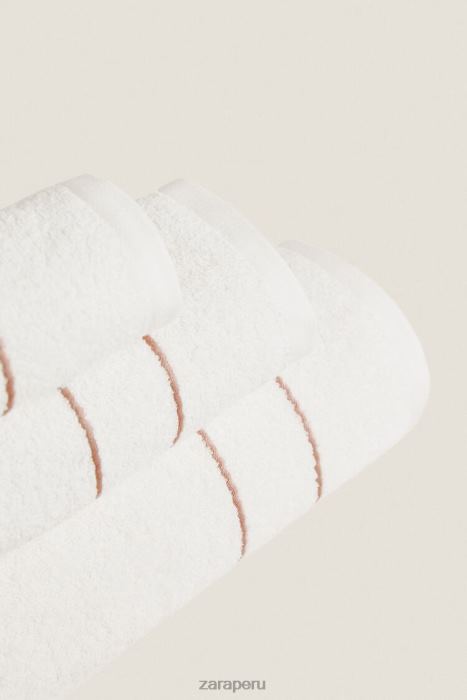 Zara unisexo toalla con ribetes en contraste BDP8J1708 accesorios Rosa palido