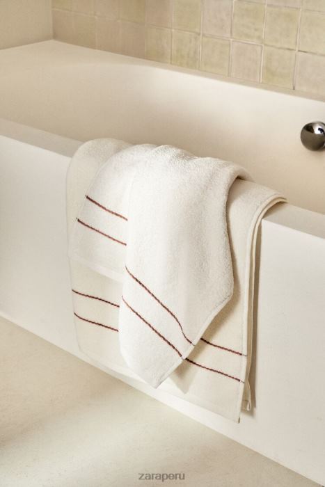 Zara unisexo toalla con ribetes en contraste BDP8J1708 accesorios Rosa palido