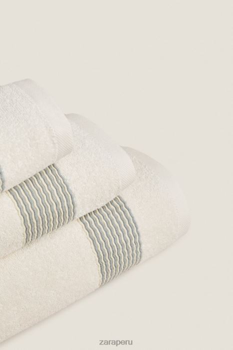 Zara unisexo toalla de algodón con borde plisado BDP8J1732 accesorios aguamarina