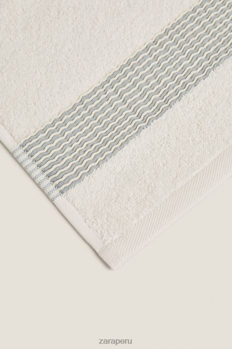 Zara unisexo toalla de algodón con borde plisado BDP8J1732 accesorios aguamarina