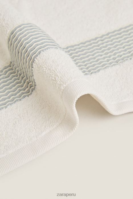 Zara unisexo toalla de algodón con borde plisado BDP8J1732 accesorios aguamarina