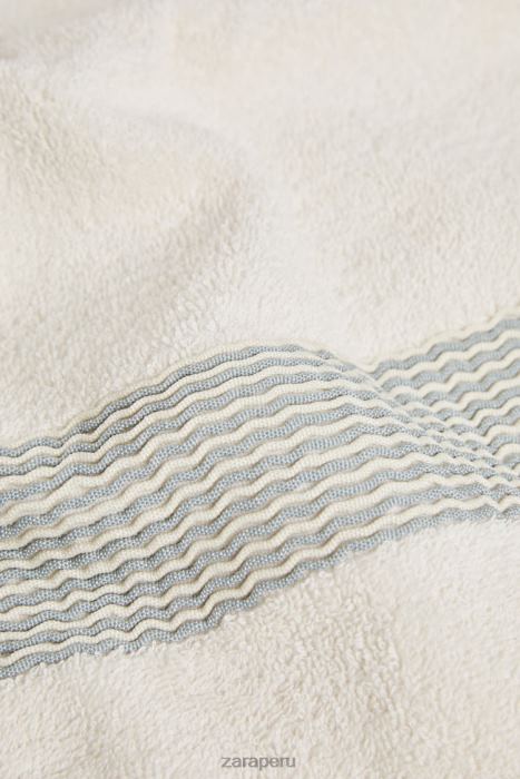 Zara unisexo toalla de algodón con borde plisado BDP8J1732 accesorios aguamarina