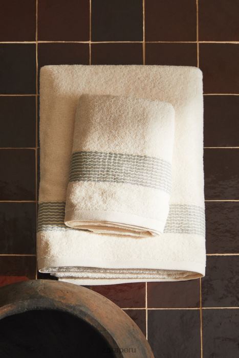 Zara unisexo toalla de algodón con borde plisado BDP8J1732 accesorios aguamarina