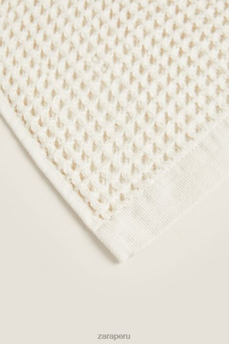 Zara unisexo toalla de algodón con textura tipo gofre BDP8J1721 accesorios beige claro