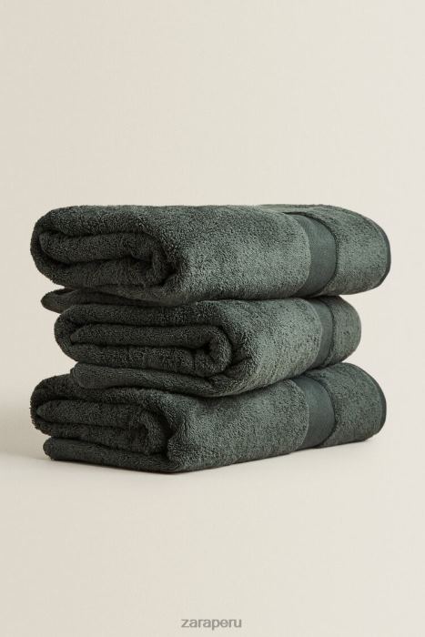 Zara unisexo toalla de algodón premium BDP8J1725 accesorios verde oscuro