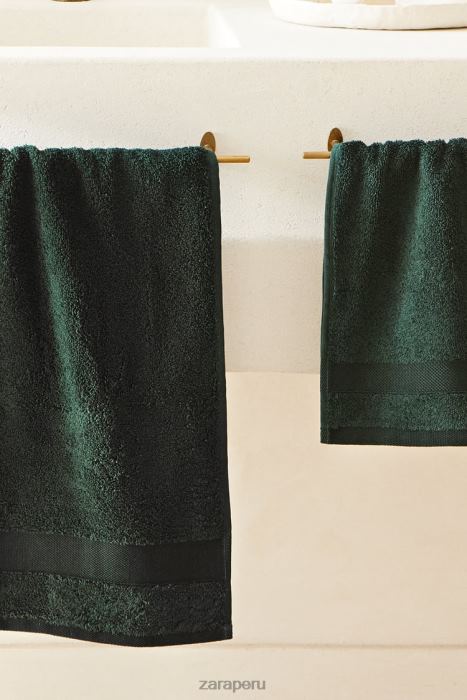 Zara unisexo toalla de algodón premium BDP8J1725 accesorios verde oscuro