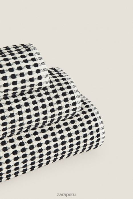 Zara unisexo toalla de algodón texturizada BDP8J1717 accesorios negro