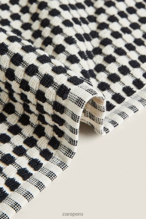 Zara unisexo toalla de algodón texturizada BDP8J1717 accesorios negro