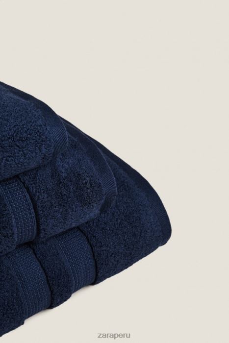 Zara unisexo toalla extra suave con doble borde BDP8J1752 accesorios Azul marino