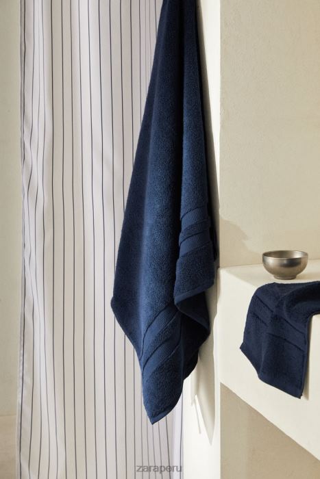 Zara unisexo toalla extra suave con doble borde BDP8J1752 accesorios Azul marino