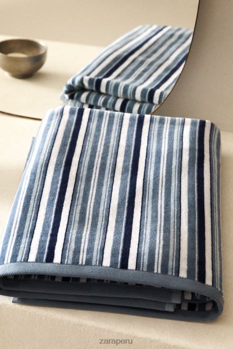 Zara unisexo toalla rayas multicolores BDP8J1748 accesorios gris/azul