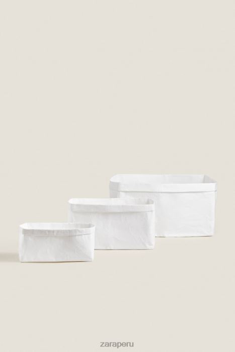 Zara unisexo cesta organizadora con diseño de papel BDP8J1696 accesorios blanco