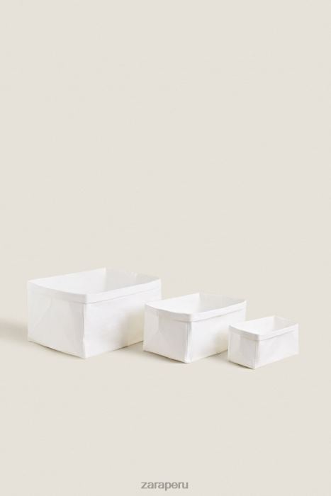Zara unisexo cesta organizadora con diseño de papel BDP8J1696 accesorios blanco