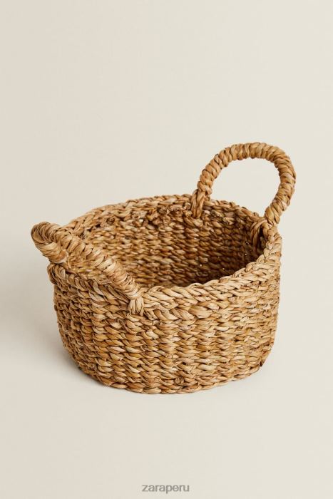 Zara unisexo cesta tejida con asas BDP8J1698 accesorios beige claro