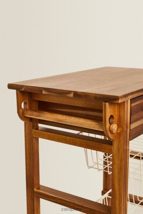 Zara unisexo muebles de almacenamiento de madera y metal con ruedas BDP8J1680 accesorios beige claro